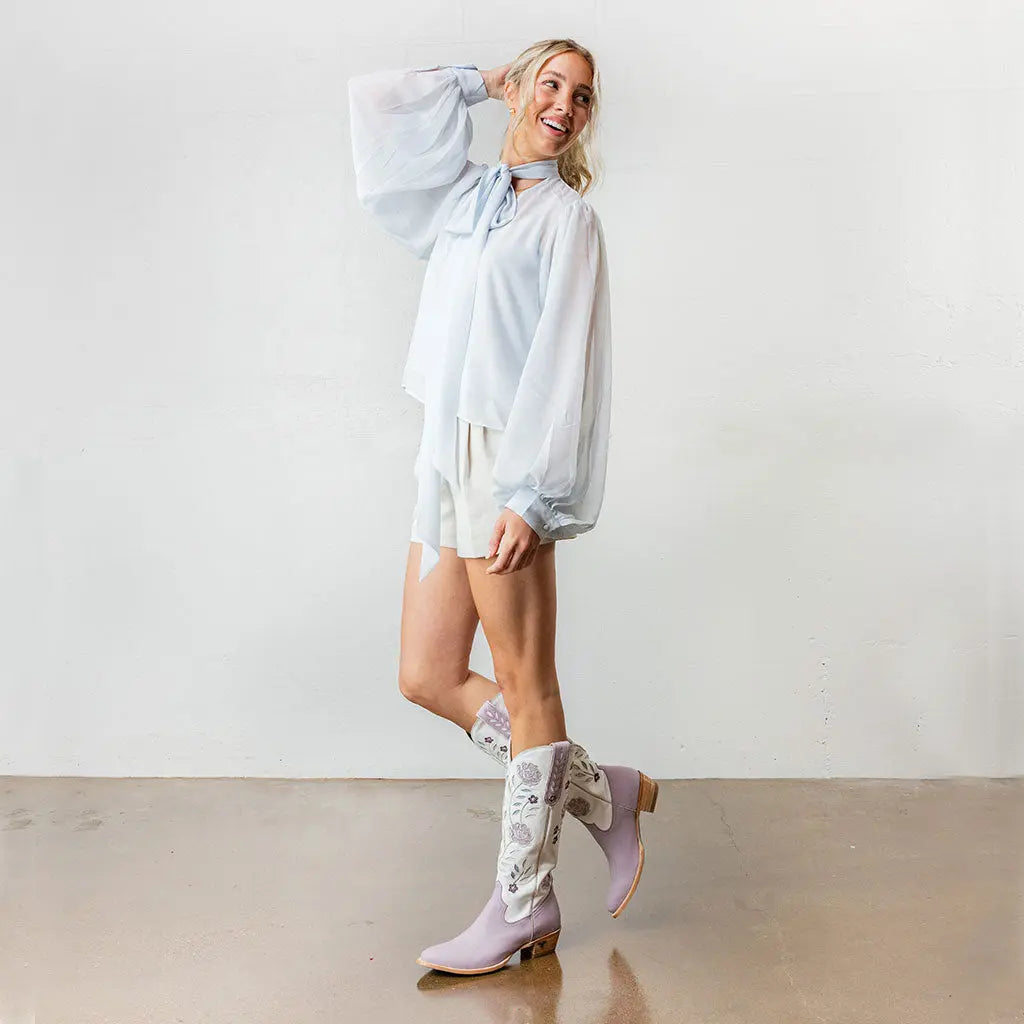 Kenzie Boot - Lovely Lavender/Matte White