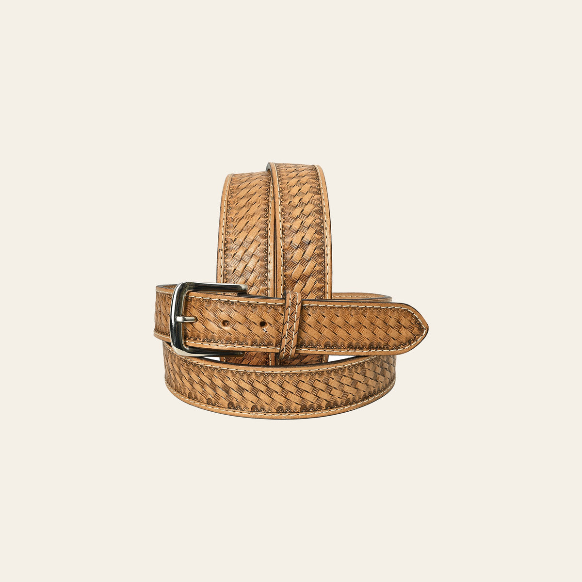 HILASON Western Genuine Leather Belt for Men Women Cowboy Cowgirl Handmade Basketweave Unisex Heavy Duty