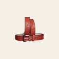 HILASON Western Genuine Leather Belt for Men Women Cowboy Cowgirl Handmade Unisex Full Grain Heavy Duty Floral Tooled