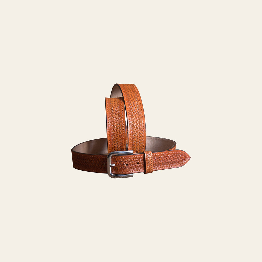 HILASON Western Genuine Leather Belt for Men Women Cowboy Cowgirl Handmade Basketweave Unisex Heavy Duty
