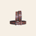 HILASON Western Genuine Leather Belt for Men Women Cowboy Cowgirl Handmade Unisex Full Grain Heavy Duty Floral Tooled