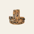 HILASON Western Genuine Leather Belt for Men Women Cowboy Cowgirl Handmade Unisex Full Grain Heavy Duty Floral Tooled
