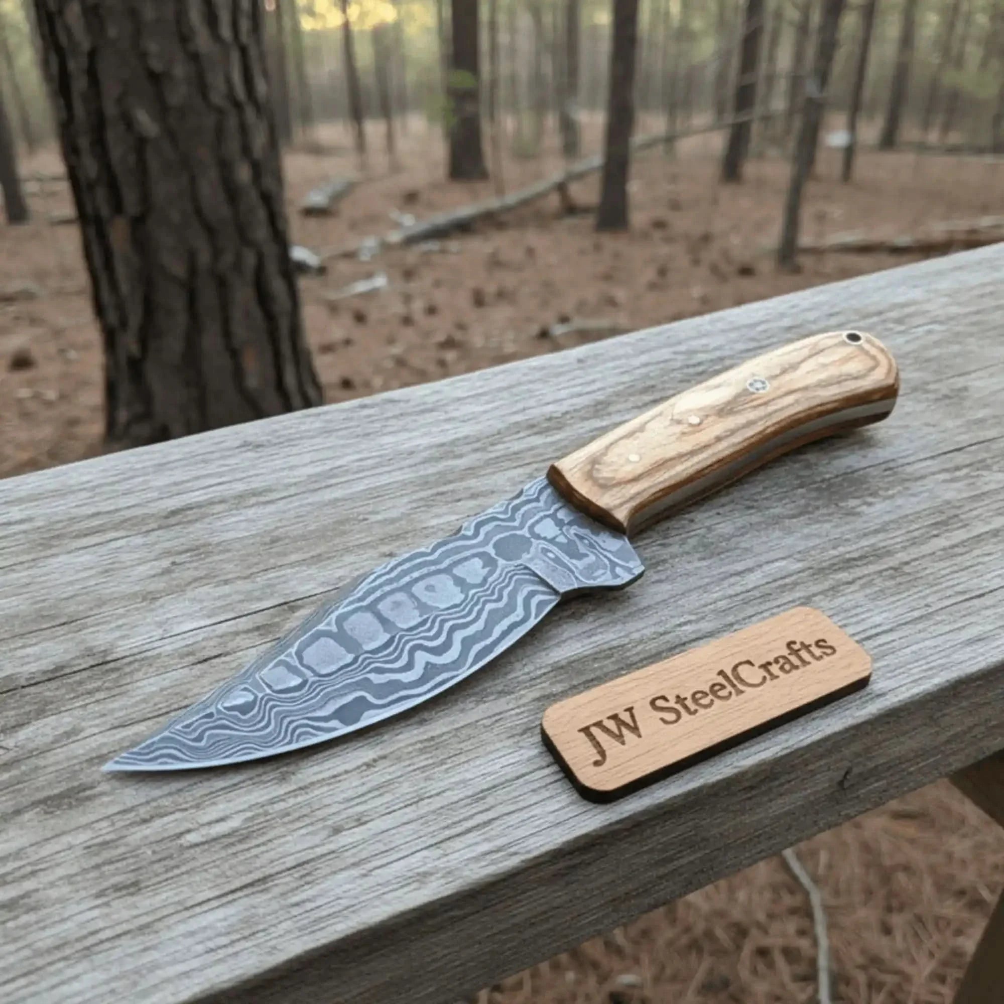 Custom Made Skinner Knife with Premium Wood Handle Handmade Hunting Blade