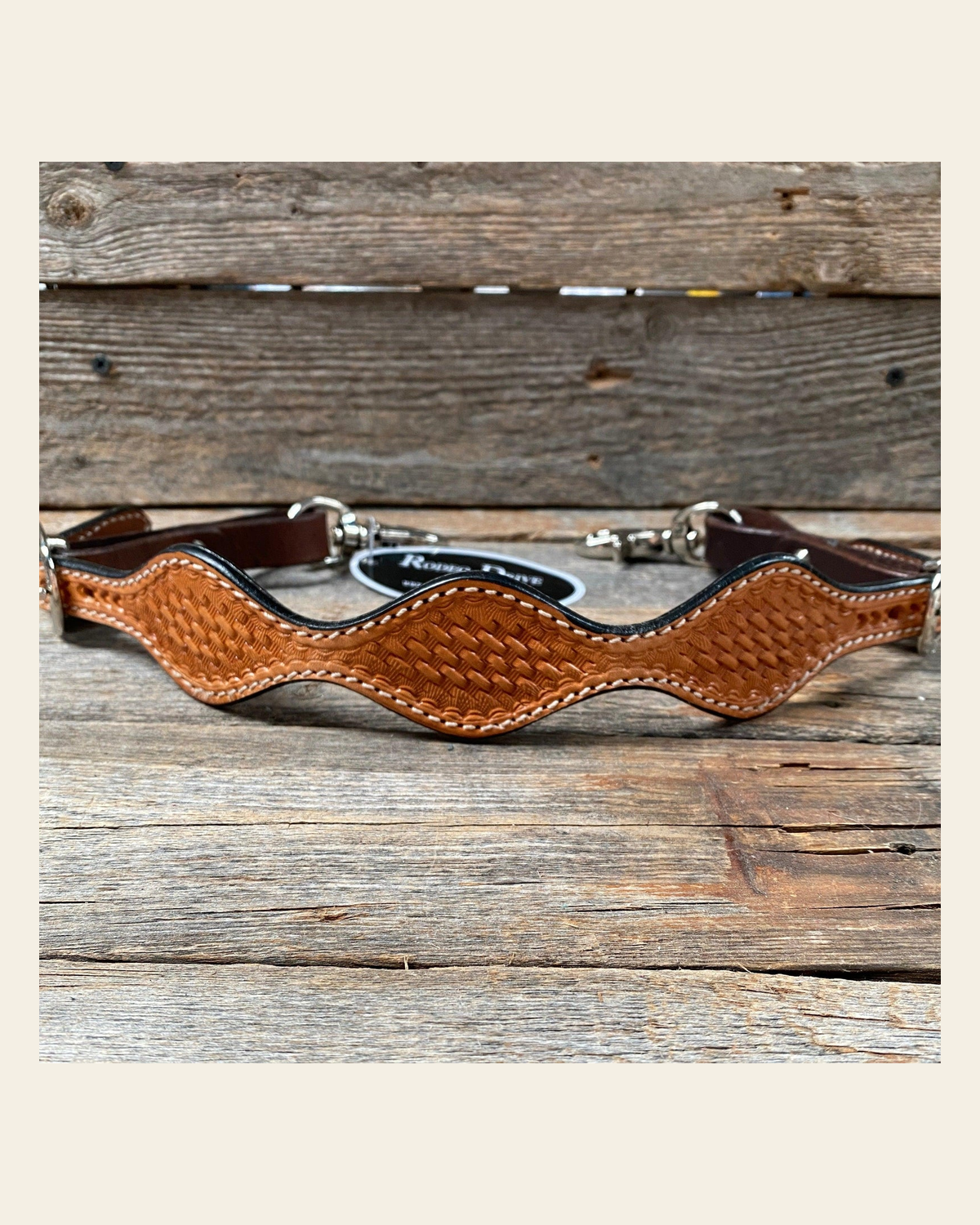 Light Oil Basketweave Wither Strap #WSBL on a warm cream background