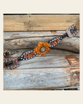 Light Oil Buckstitch Wither Strap #WS117 on a warm cream background