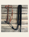 Light Oil Floral Scalloped Black Loping Hackamore #LHK025 on a warm cream background