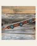 Light Oil Whipstitch Wither Strap #WS119 on a warm cream background