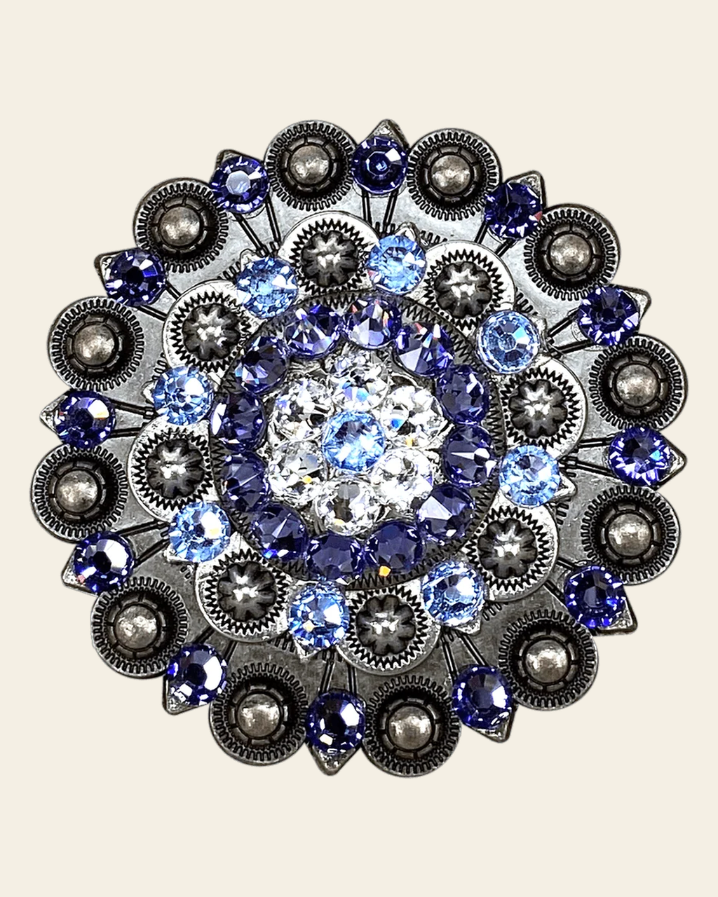 Light Sapphire Clear & Lilac Antique Silver Berry Jacket European Crystal on a warm cream background