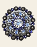 Light Sapphire Clear & Lilac Antique Silver Berry Jacket European Crystal on a warm cream background