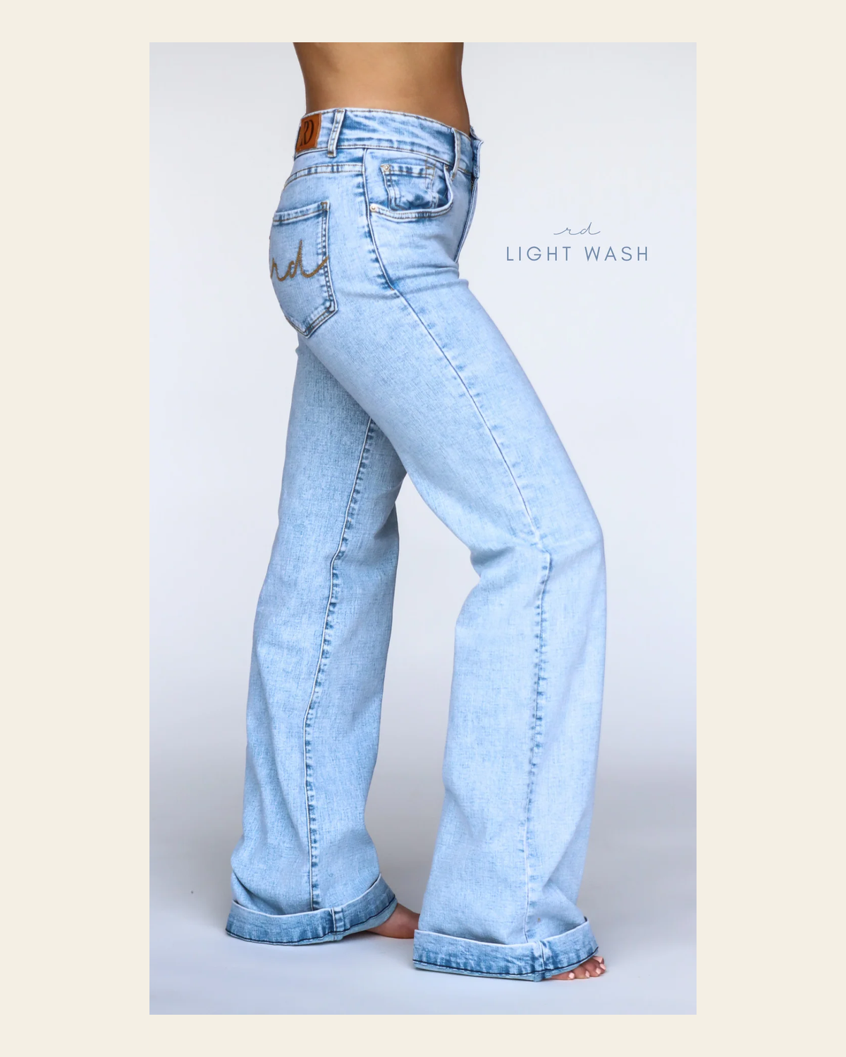Signature Trouser Light Wash on a warm cream background