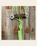 Lime Mule Tape Halter - White Flower #MT208 on a warm cream background