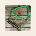 Lime Nylon Halter with Floral Leather Noseband #NH120