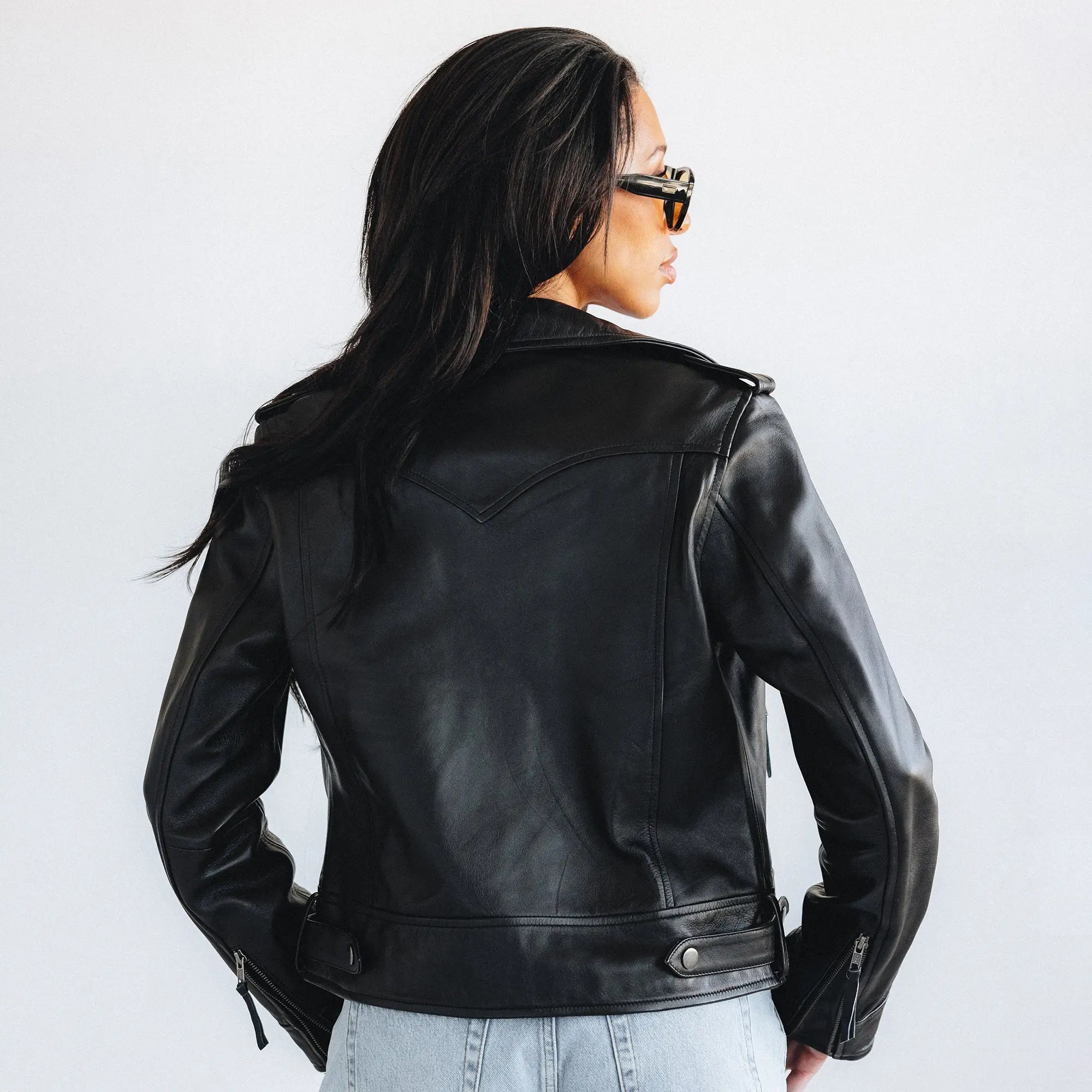 Basic Biker Jacket - Jet Black Leather