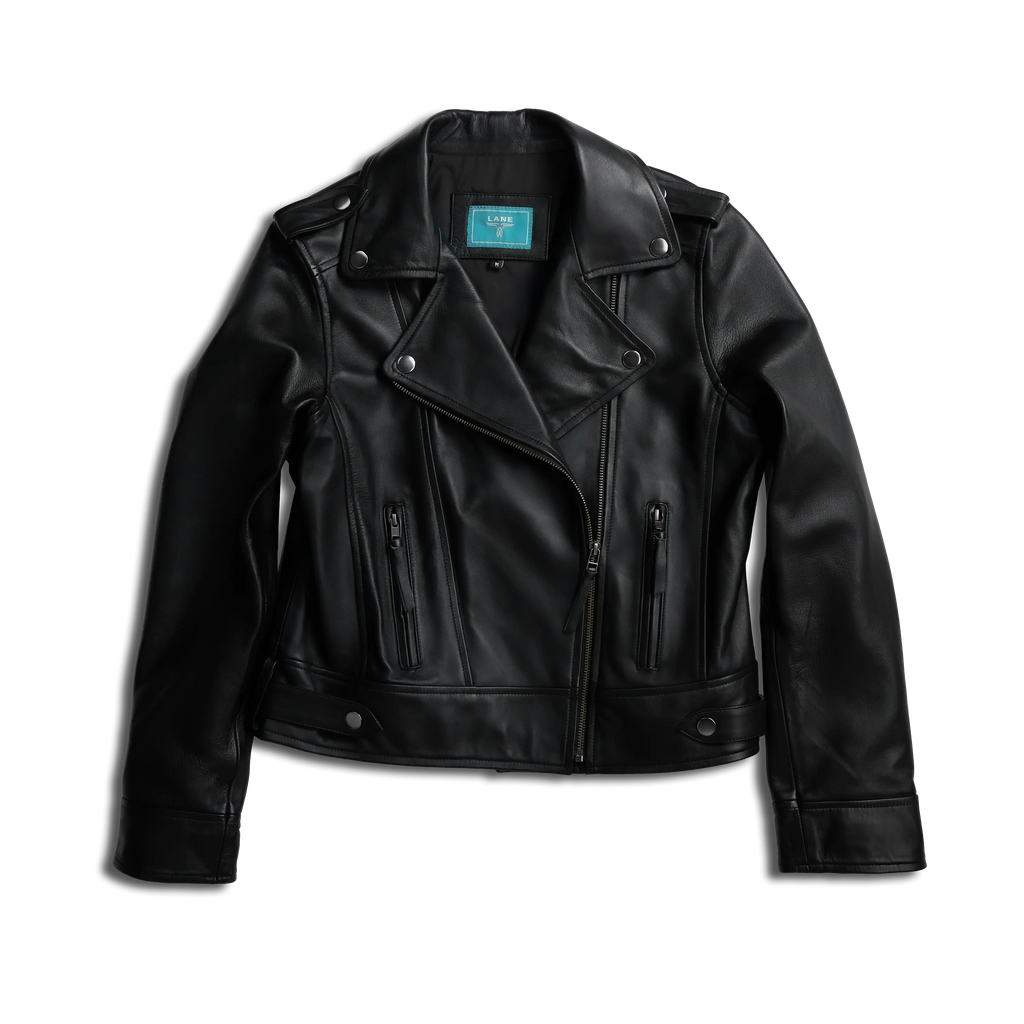 Basic Biker Jacket - Jet Black Leather