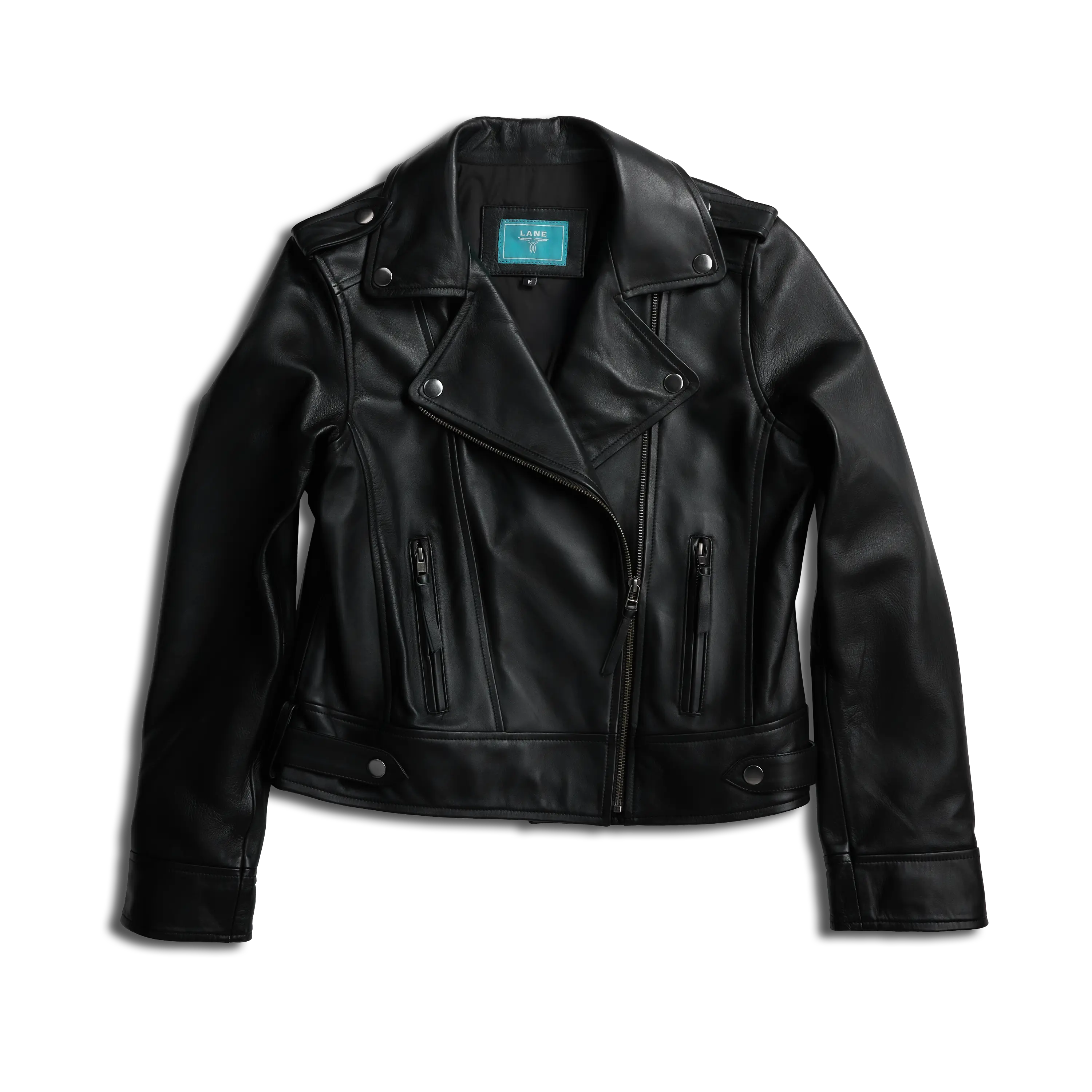 Basic Biker Jacket - Jet Black Leather