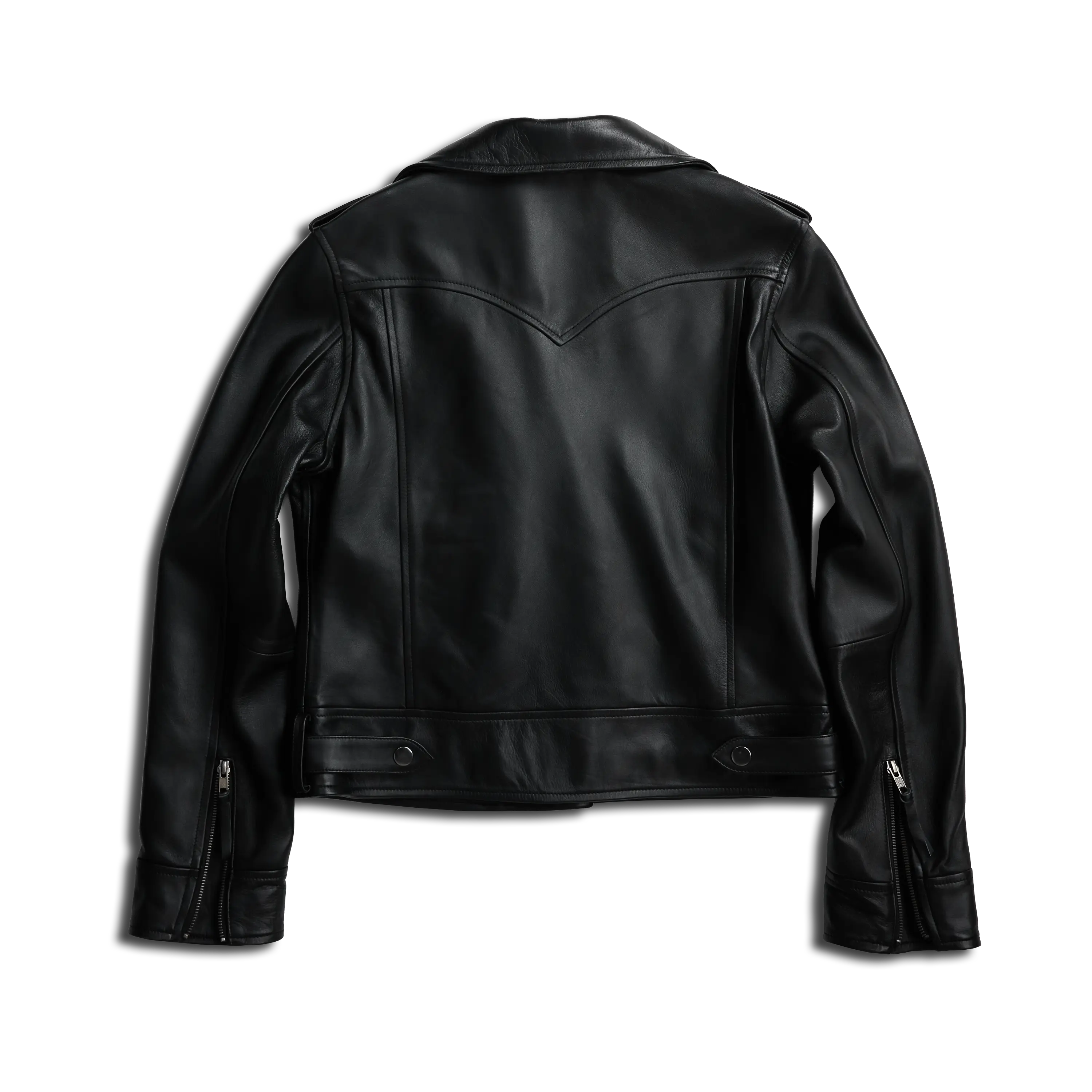 Basic Biker Jacket - Jet Black Leather