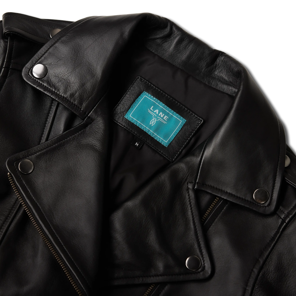Basic Biker Jacket - Jet Black Leather