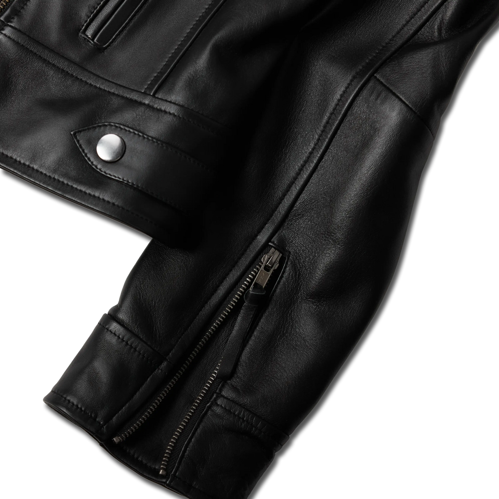 Basic Biker Jacket - Jet Black Leather