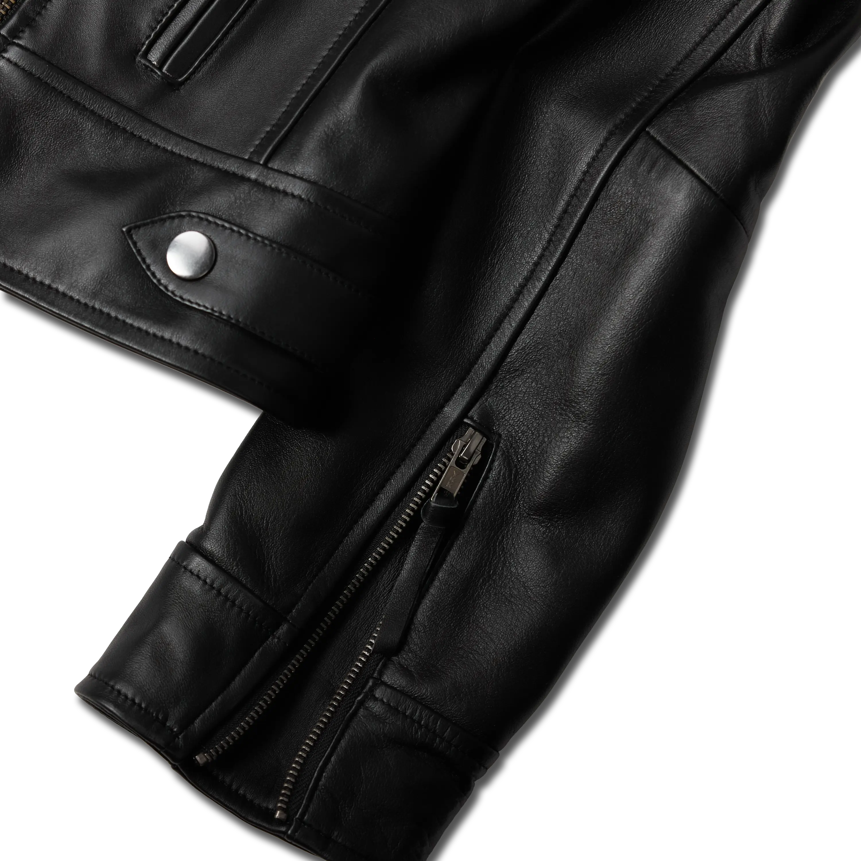 Basic Biker Jacket - Jet Black Leather