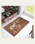 Longhorn Western Floor Mat 30" x 18" Made in America on a warm cream background
