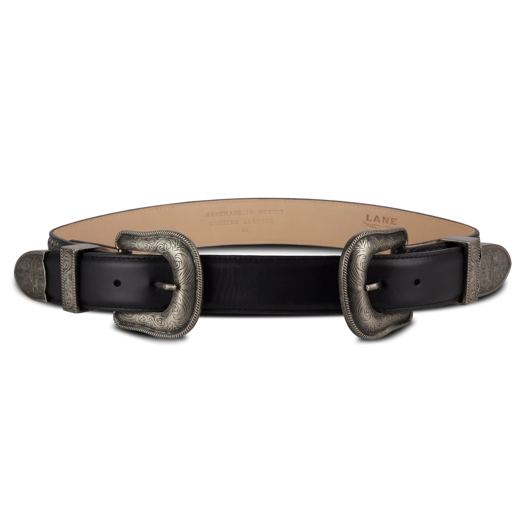 1.5 Woven Belt with Double Buckle - Rattle Black
