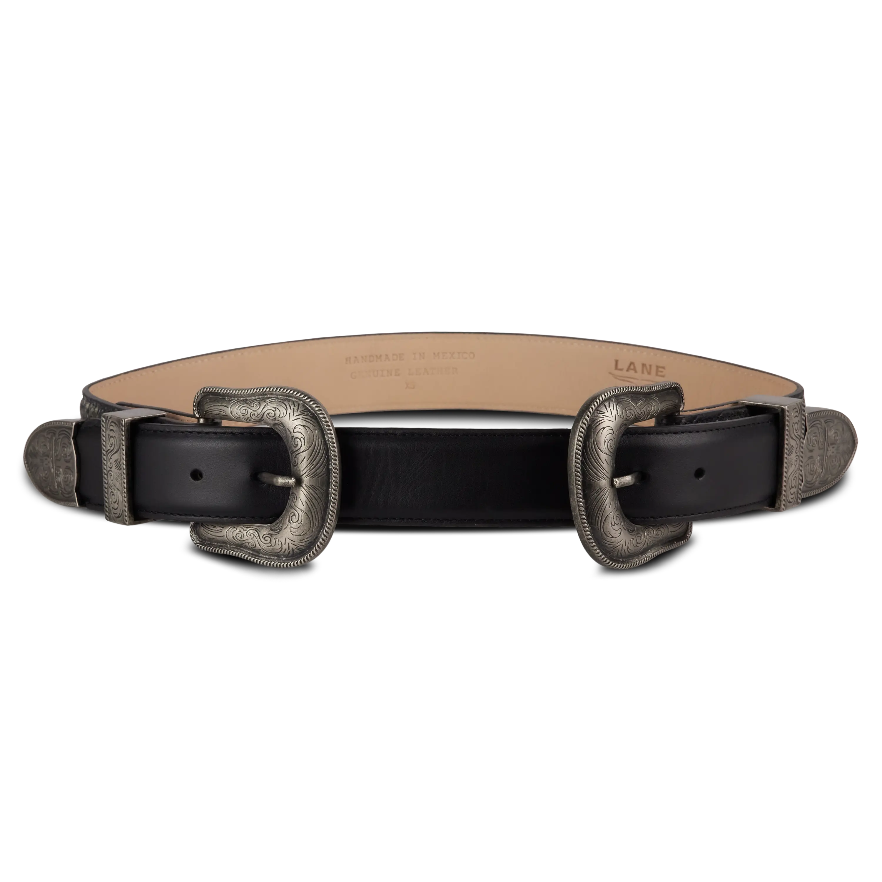 1.5 Woven Belt with Double Buckle - Rattle Black