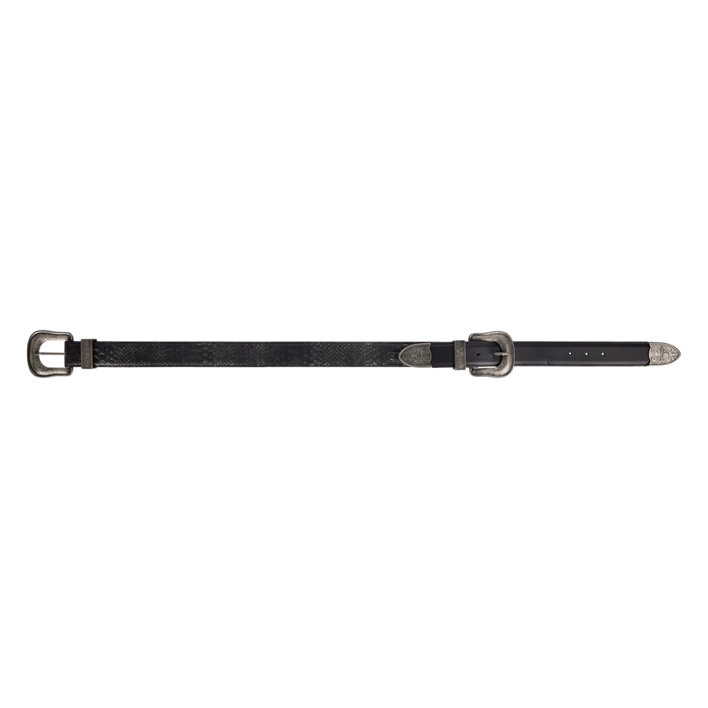 1.5 Woven Belt with Double Buckle - Rattle Black