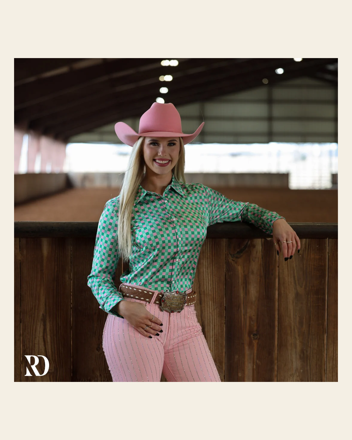 Lucky Clover Performance Rodeo Shirt on a warm cream background