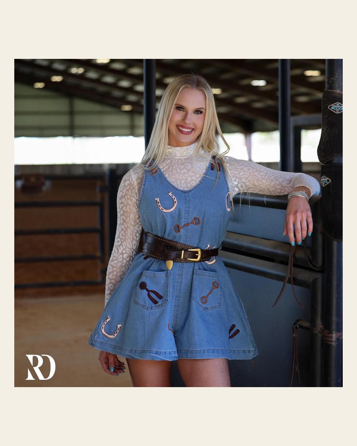 Lucky Spur | Romper on a warm cream background