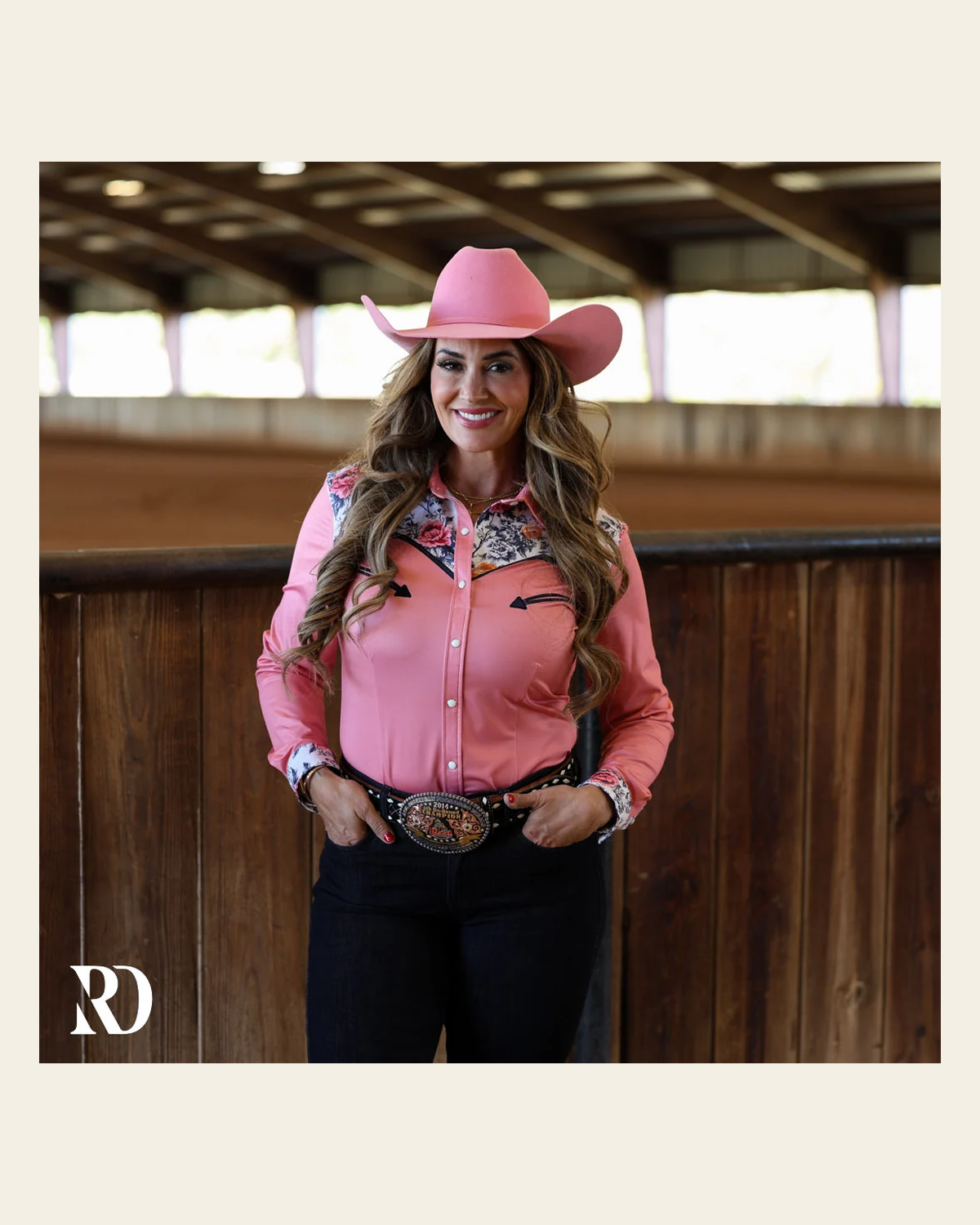Magnolia Performance Rodeo Shirt on a warm cream background
