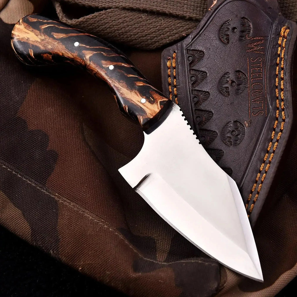 Pinecone Handle Fixed Blade Knife 4” Stainless Steel Blade | JW SteelCrafts