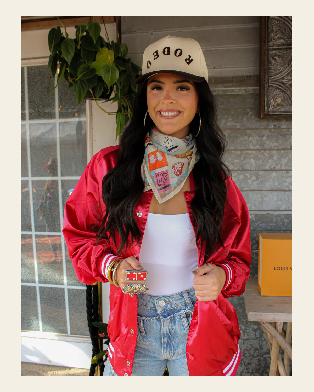 Marfa Lights Satin Bomber | Jacket on a warm cream background