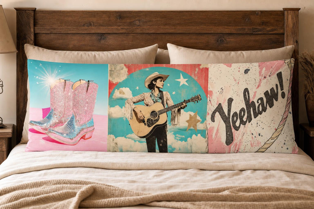 Baha Ranch Yeehaw Cowgirl Body Pillow Cover Made in America by Baha Ranch Western Wear