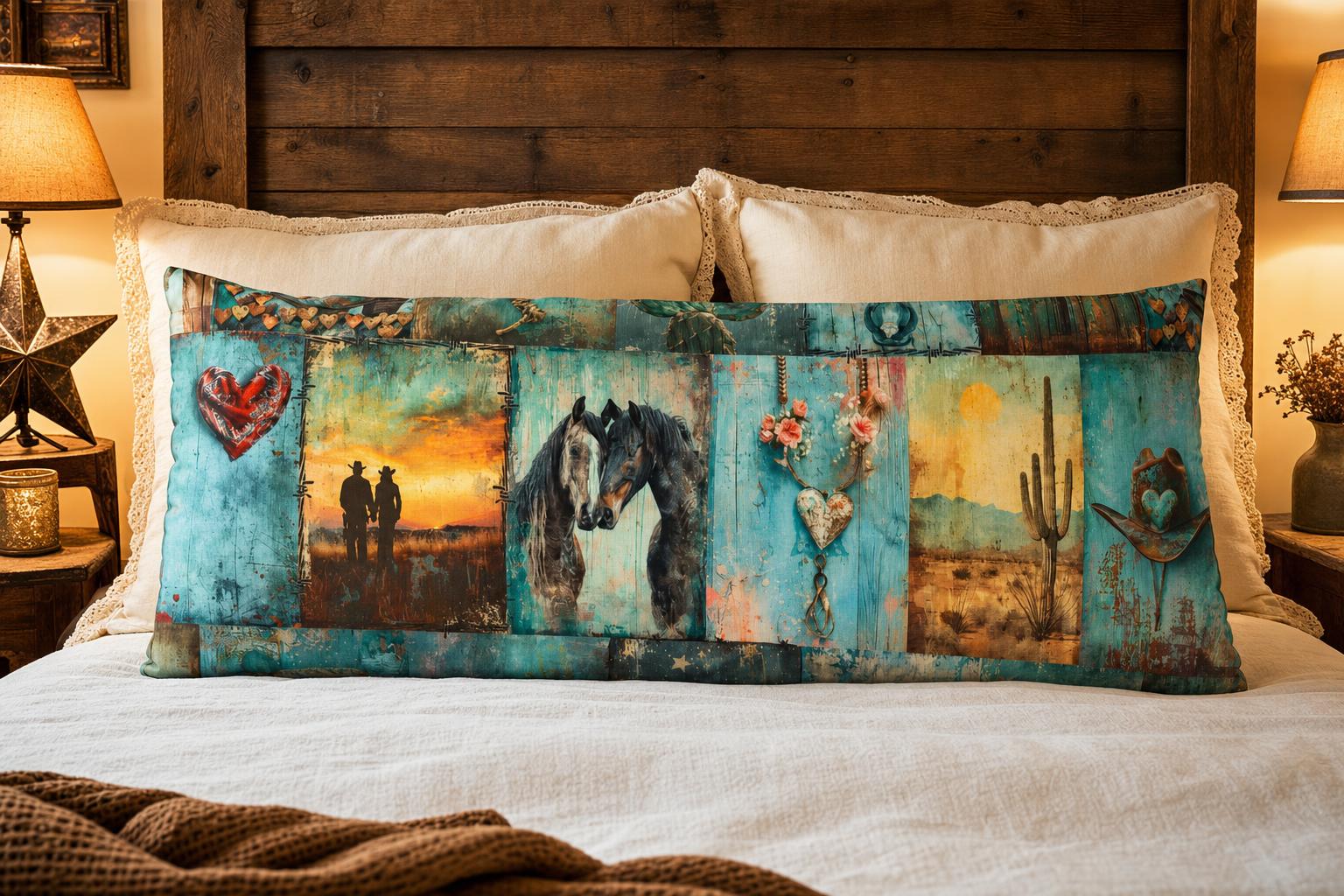 Baha Ranch Turquoise Dreams Body Pillow Cover Made in America by Baha Ranch Western Wear