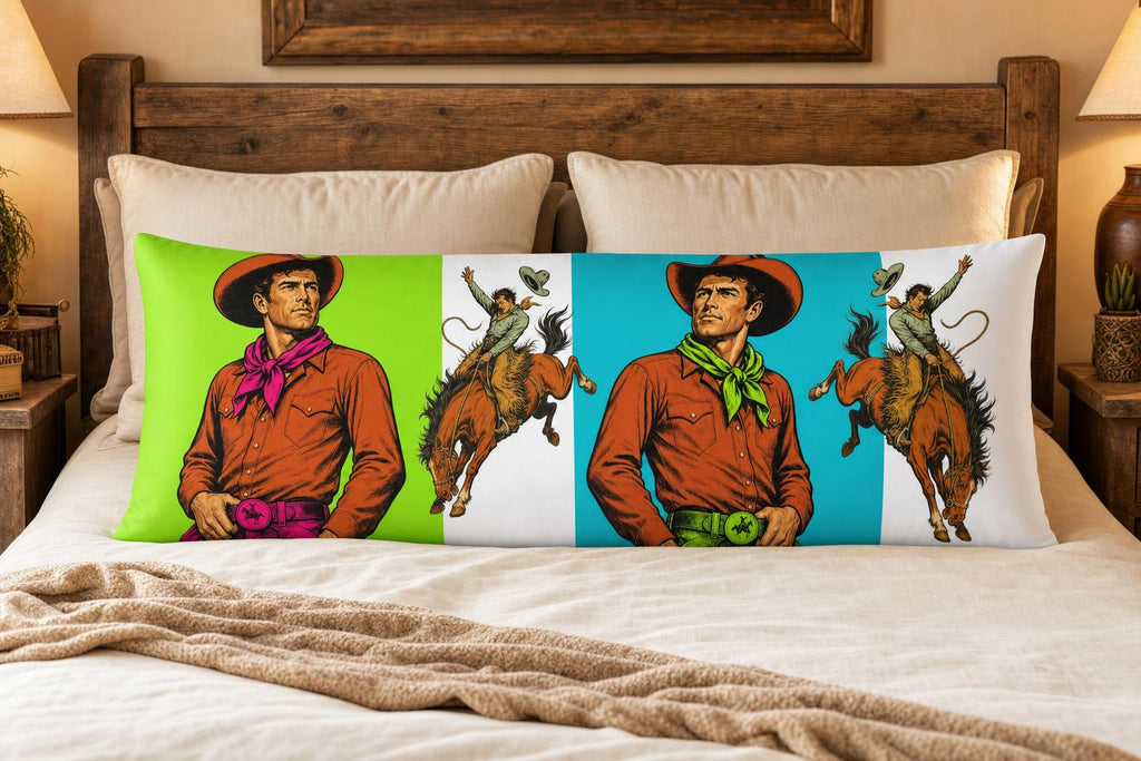 Baha Ranch The Last Roundup Bronc Rider Body Pillow Cover Made in America by Baha Ranch Western Wear
