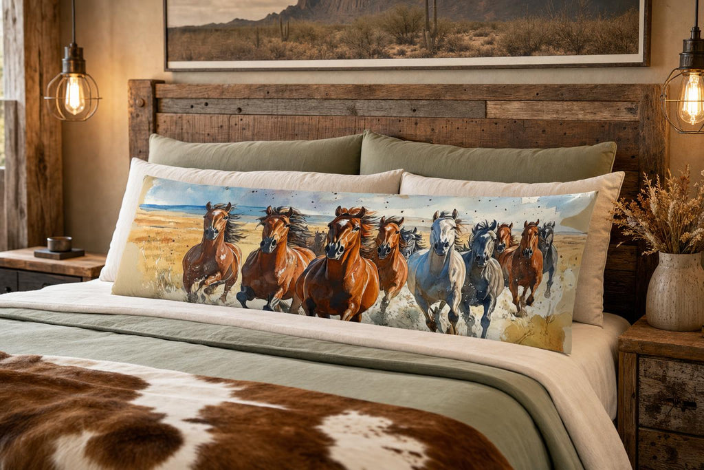 Baha Ranch Running Horses Western Body Pillow Cover Made in America by Baha Ranch Western Wear - product image 2