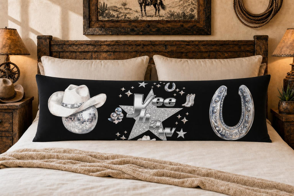 Baha Ranch Yeehaw Rhinestone Cowgirl Body Pillow Cover Made in America by Baha Ranch Western Wear