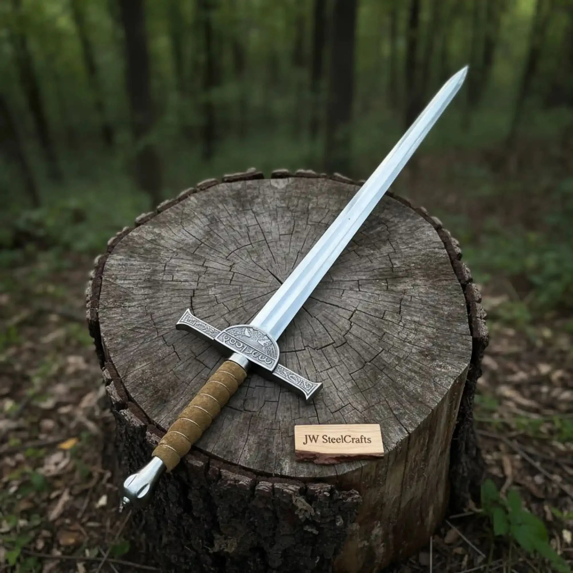Handmade Iron Oath Medieval Longsword With Carbon Steel Blade | JW SteelCrafts