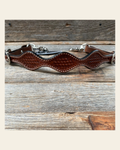 Medium Oil Basketweave Wither Strap #WSBM on a warm cream background
