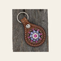 Medium Oil Key Chain with Fuchsia European Crystal Concho