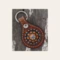 Medium Oil Key Chain with Jet European Crystal Concho