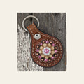 Medium Oil Key Chain with Pink European Crystal Concho