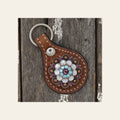 Medium Oil Key Chain with Purple European Crystal Concho