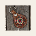 Medium Oil Key Chain with Red European Crystal Concho