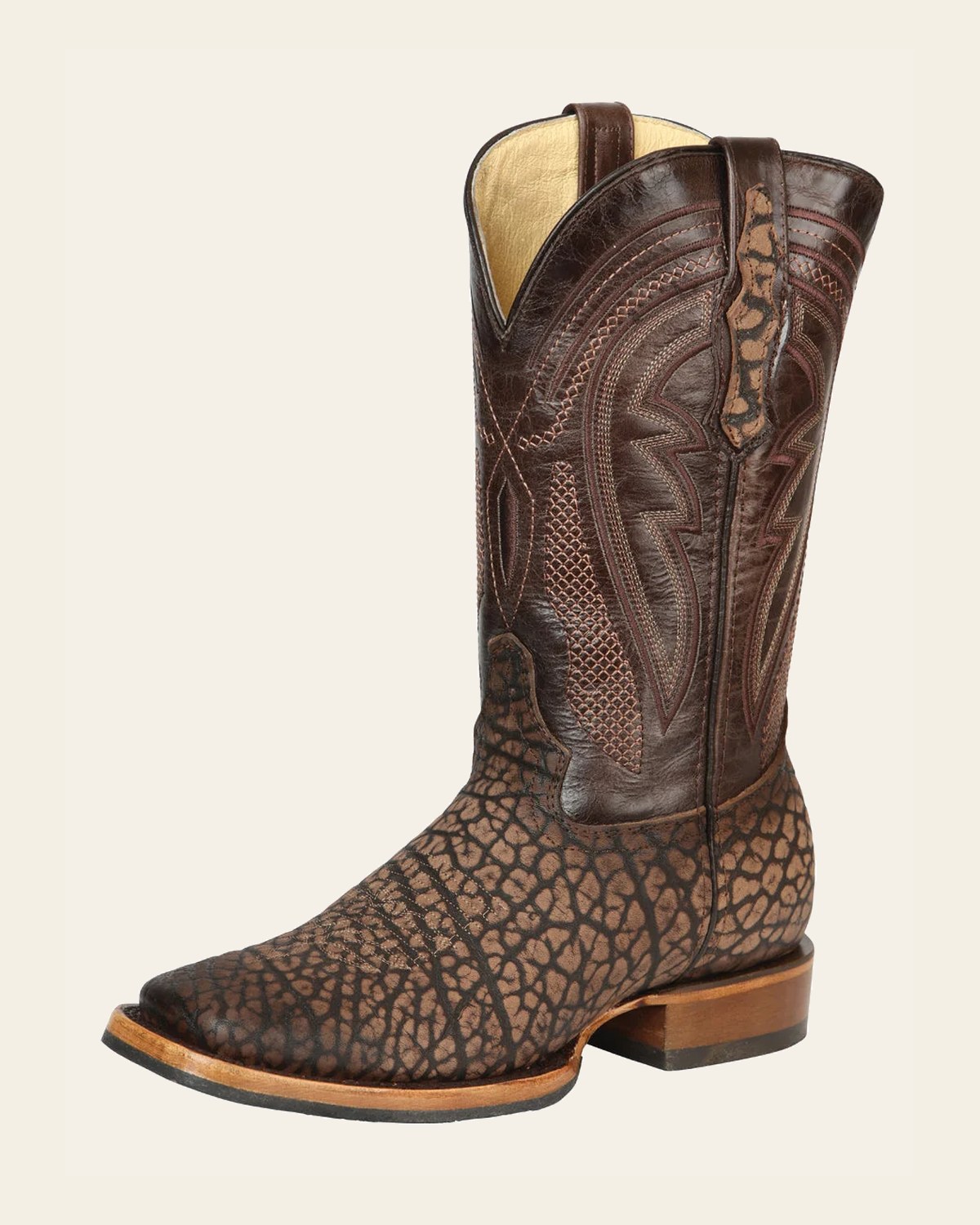 Men’s El General Rodeo Boot - Bull Shoulder Sand 45667 on a warm cream background