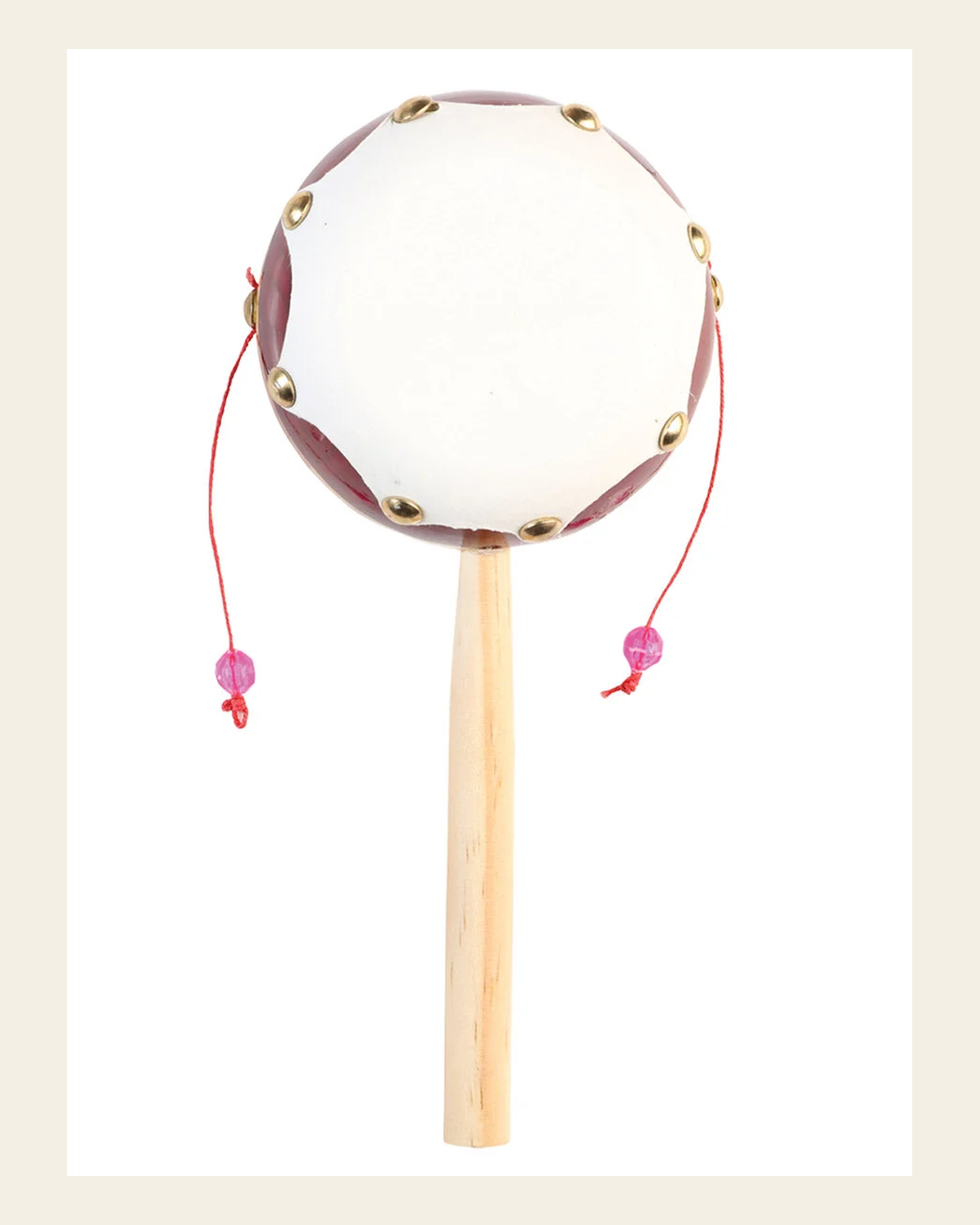 Mexican Artisanal Toy Taka-Taka Wood Multicolor 602410 on a warm cream background