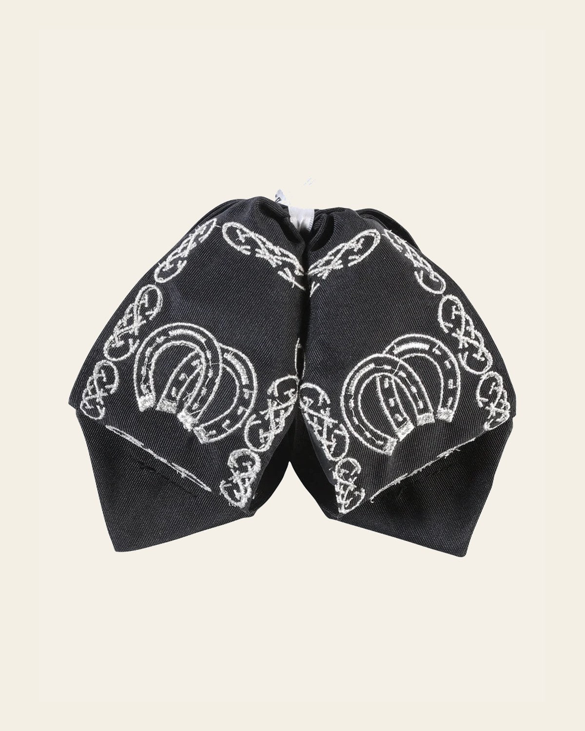 Kids Mexican Charro Bow Tie 100% Polyester Black/Gold 601813 on a warm cream background