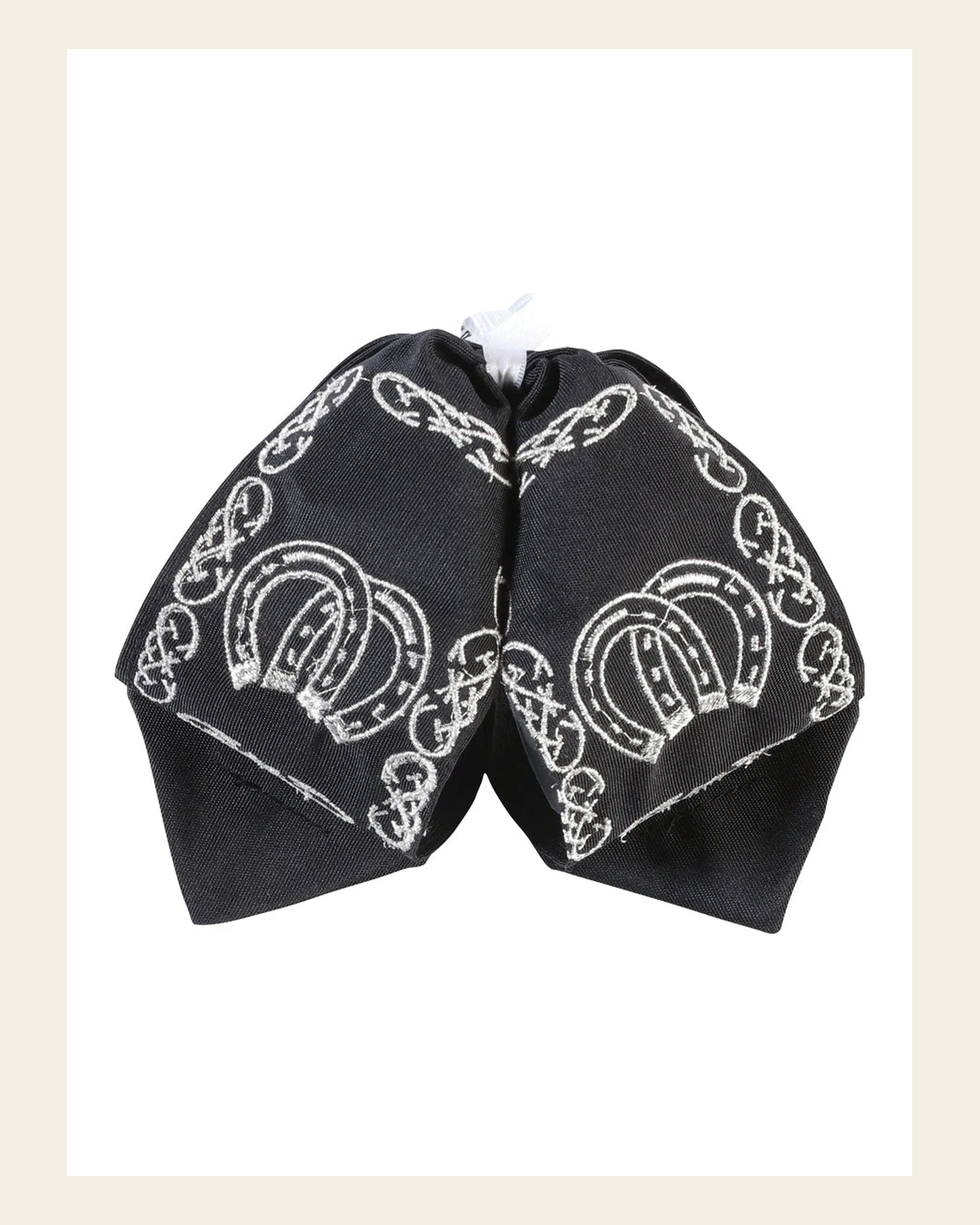Kids Mexican Charro Bow Tie 100% Polyester Black/Gold 601813 on a warm cream background