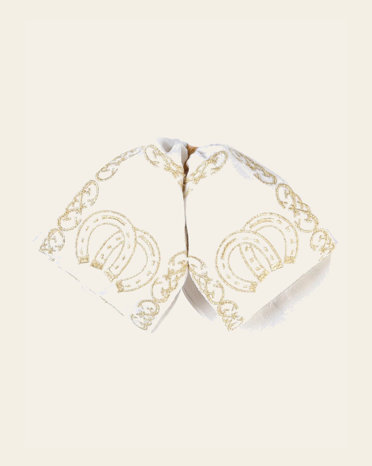 Kids Mexican Charro Bow Tie 100% Polyester Ivory/Gold 601812 on a warm cream background
