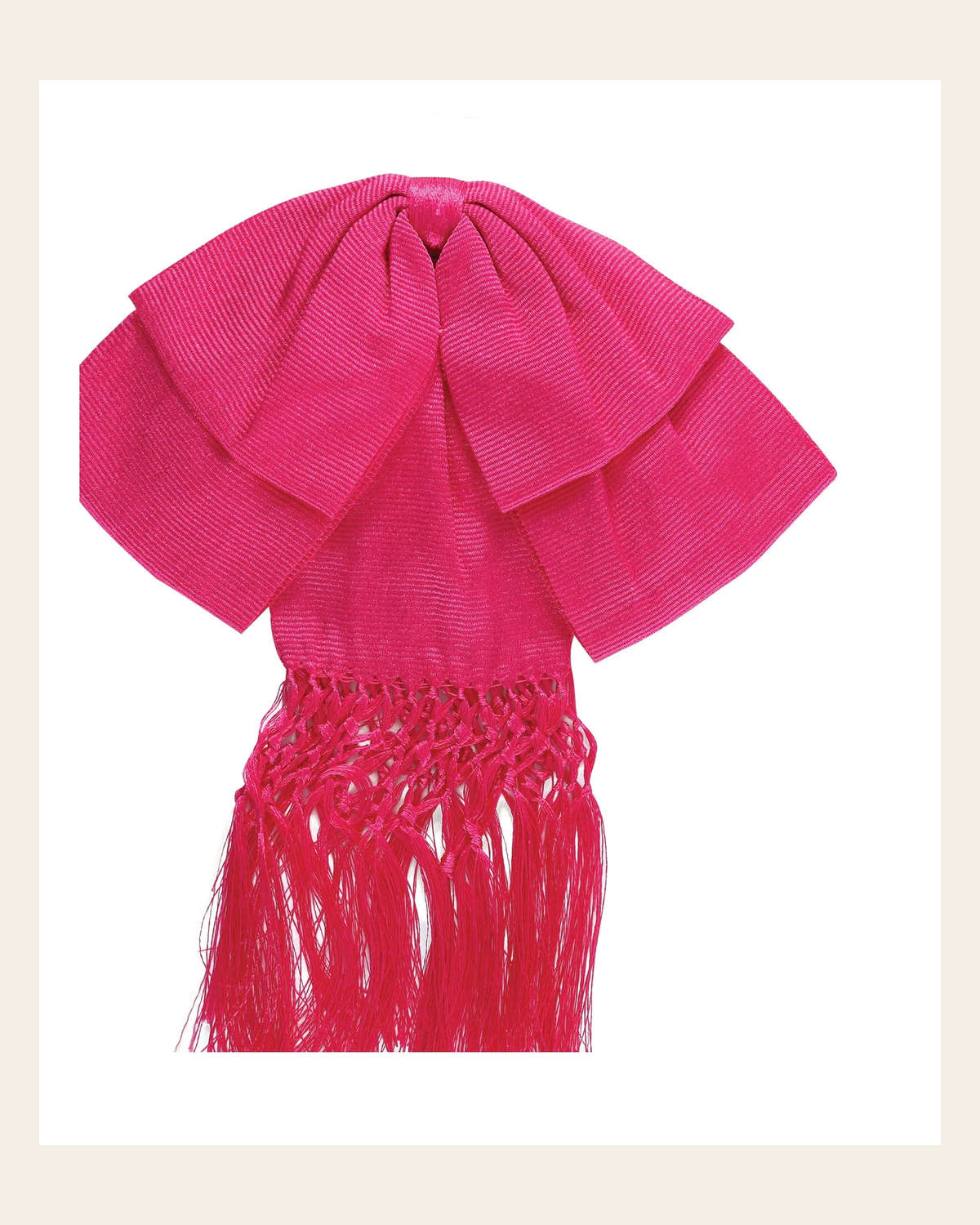 Mexican Charro Bow Tie 85% Articela, 15% Polyester Fuchsia 601477 on a warm cream background